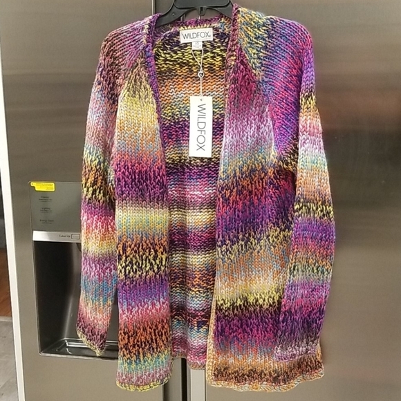 💕WILDFOX💕 Aspen Cardigan ~ Multi Colored Rainbow - Picture 11 of 16
